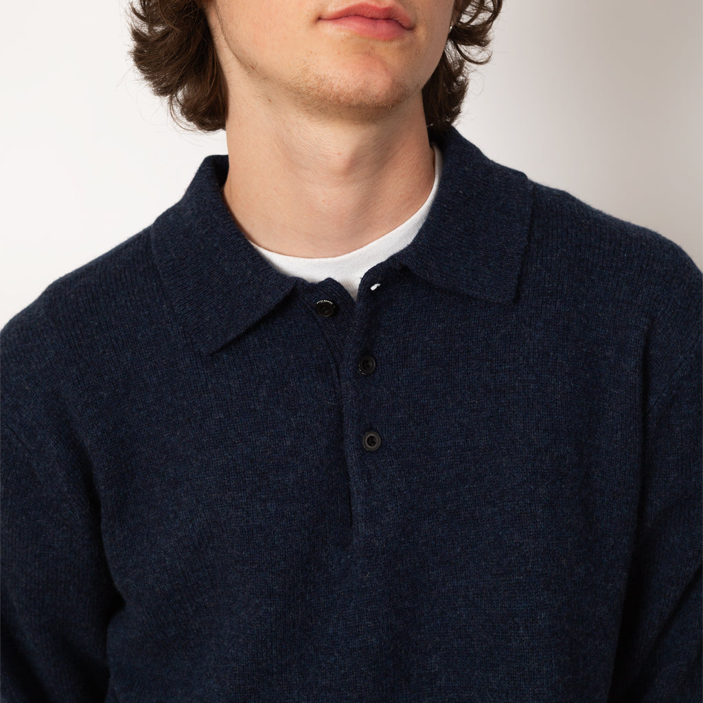 Knit Polo 9G - Navy