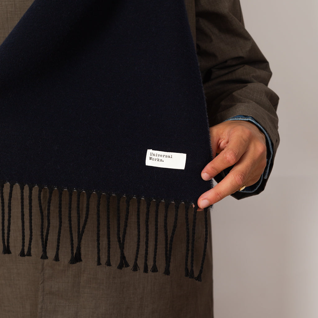 Double Faced Scarf - Navy Grey
