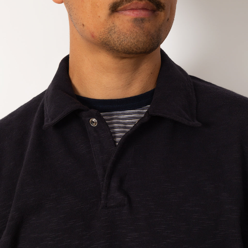 One Button Polo - Ink - V0026