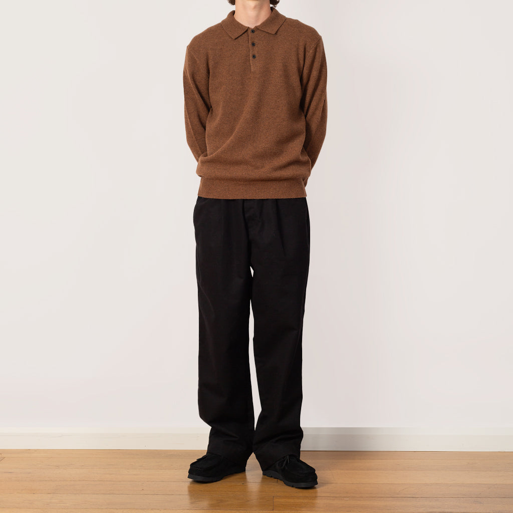 Knit Polo 9G - Brown