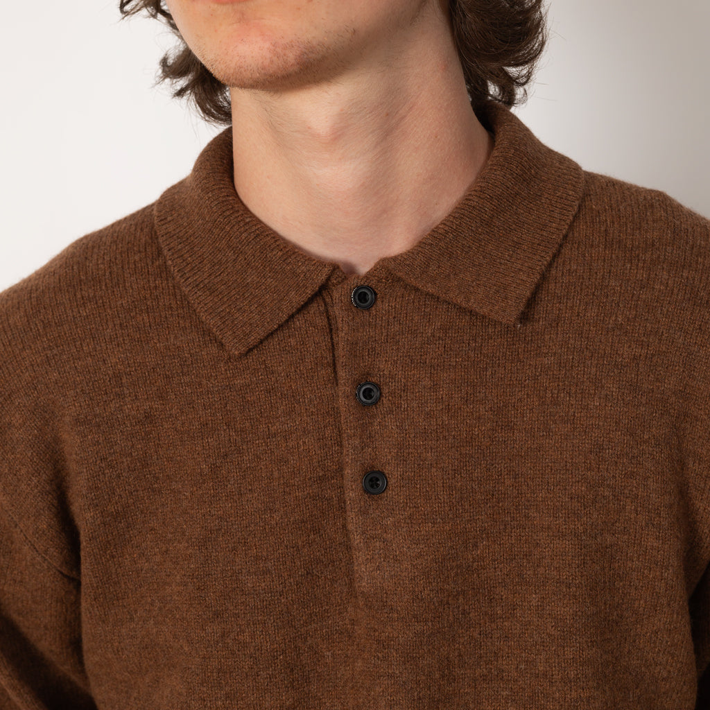 Knit Polo 9G - Brown