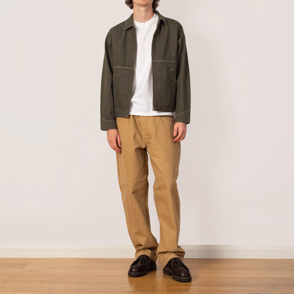 Japanese Slub Denim Jacket - Dark Sage