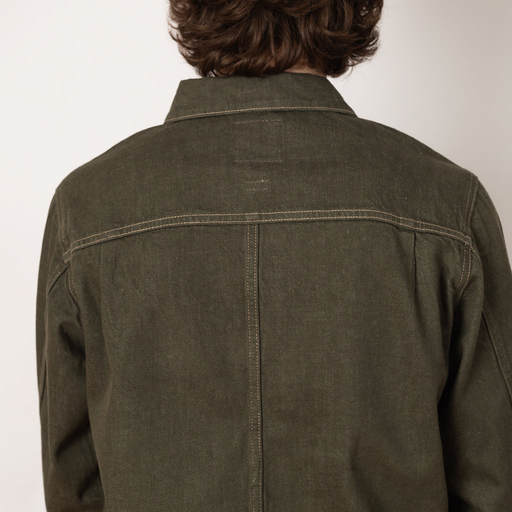 Japanese Slub Denim Jacket - Dark Sage