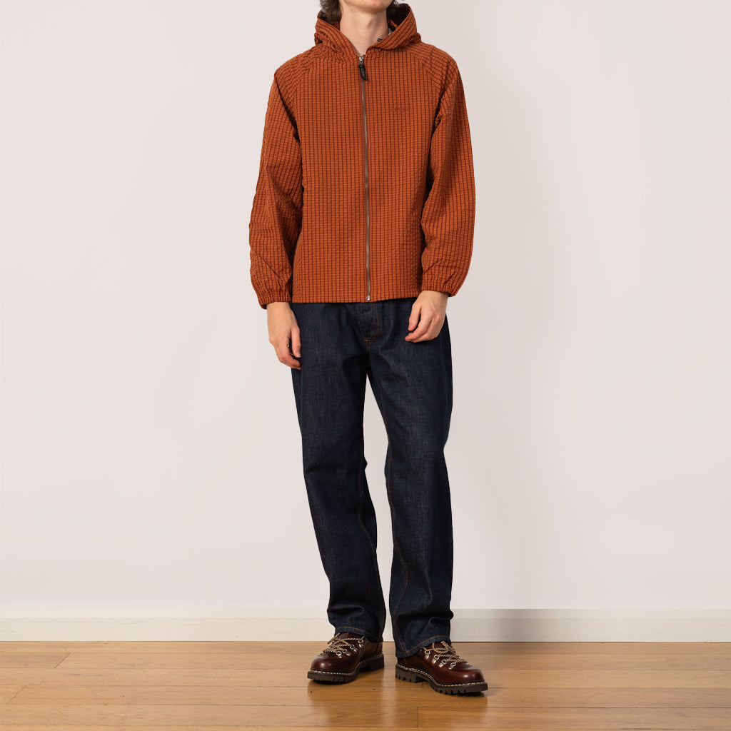 Northside Plaid Hooded Jacket - Brick