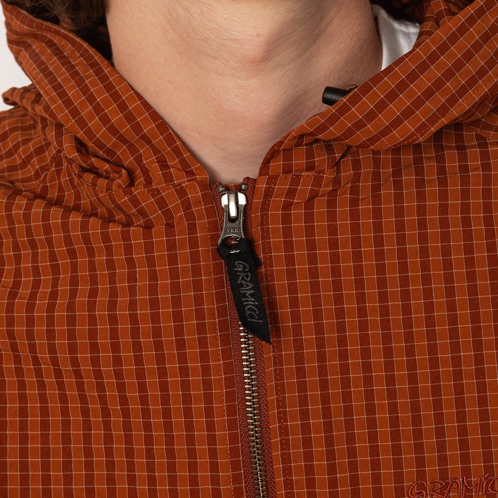 Northside Plaid Hooded Jacket - Brick