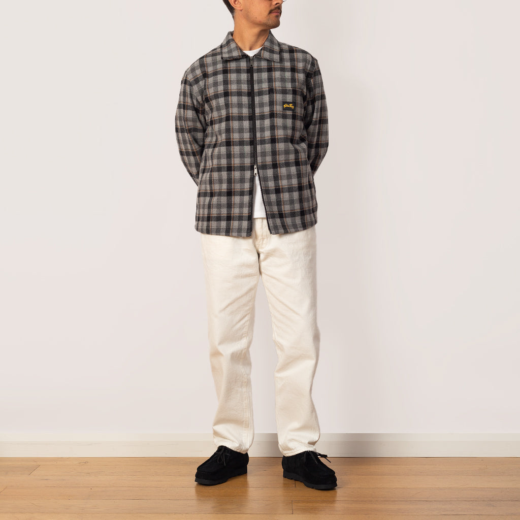 Zip Shirt - Charcoal Plaid
