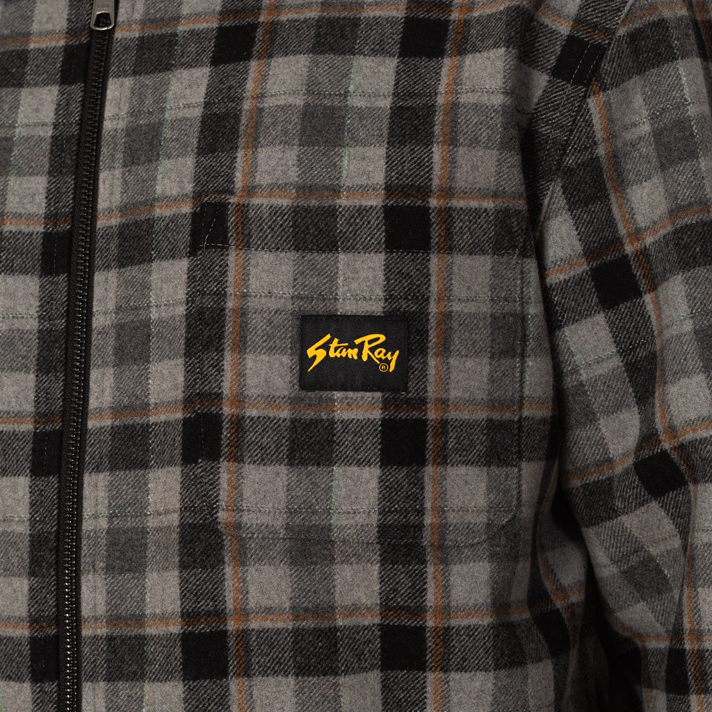 Zip Shirt - Charcoal Plaid