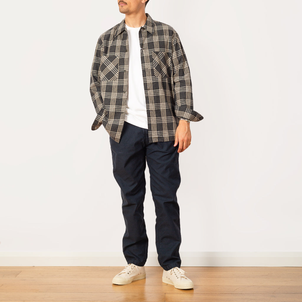 Back Satin Tapered Pants - Navy