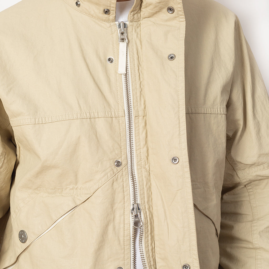 Plated Linen Jacket - Ecru (V0091)
