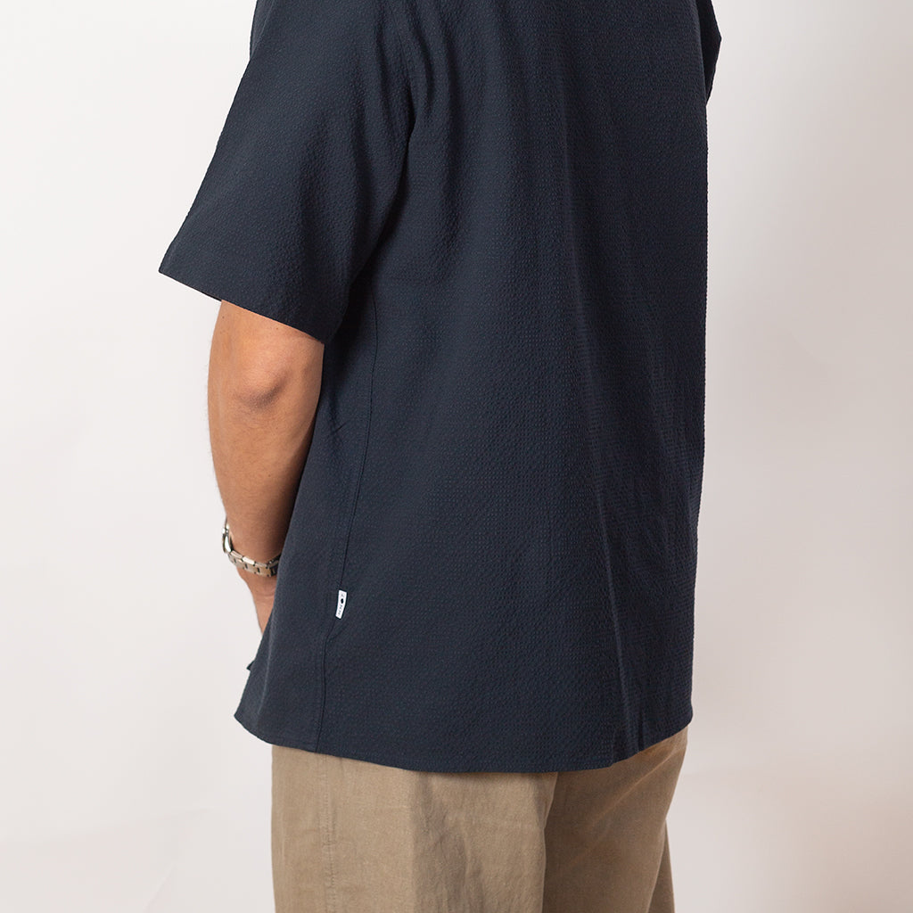 Julio S/S Shirt - Navy Seersucker