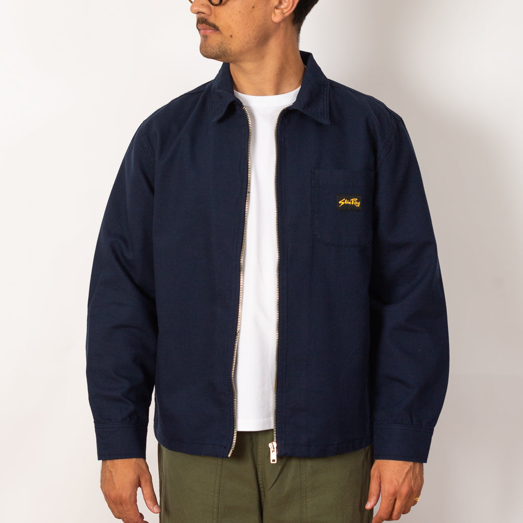 Zip Shirt - Navy Bedford