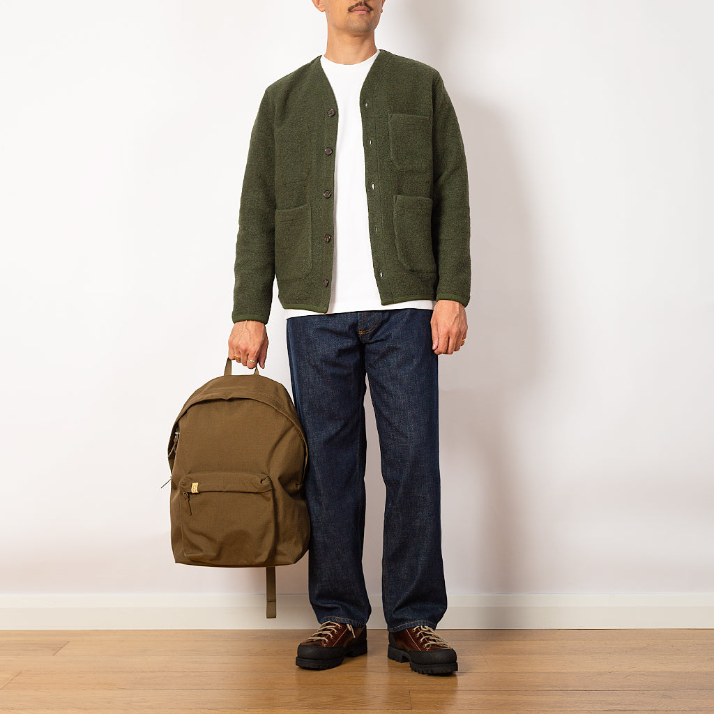 Wool Fleece Cardigan - Olive