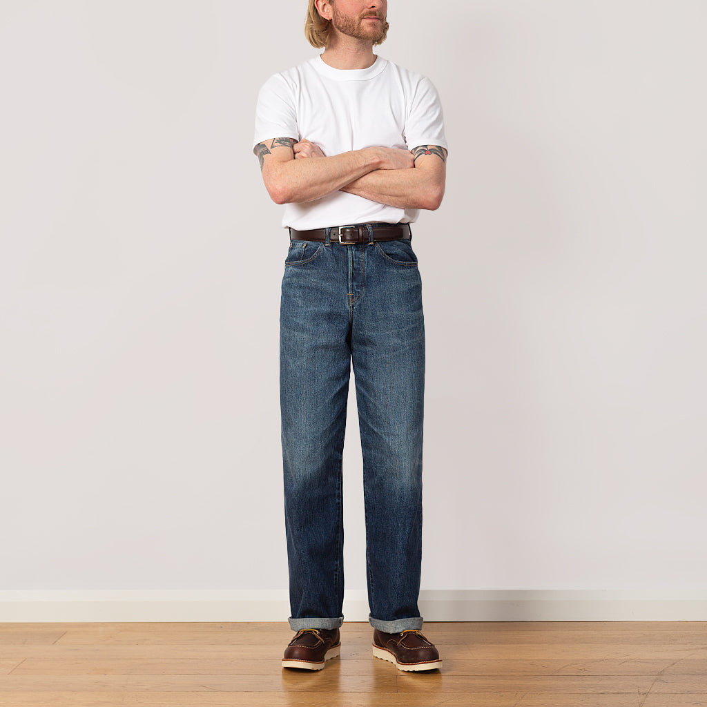 Wide Pant Kurabo 14OZ - Recycle Denim Red Selvage Blue Used