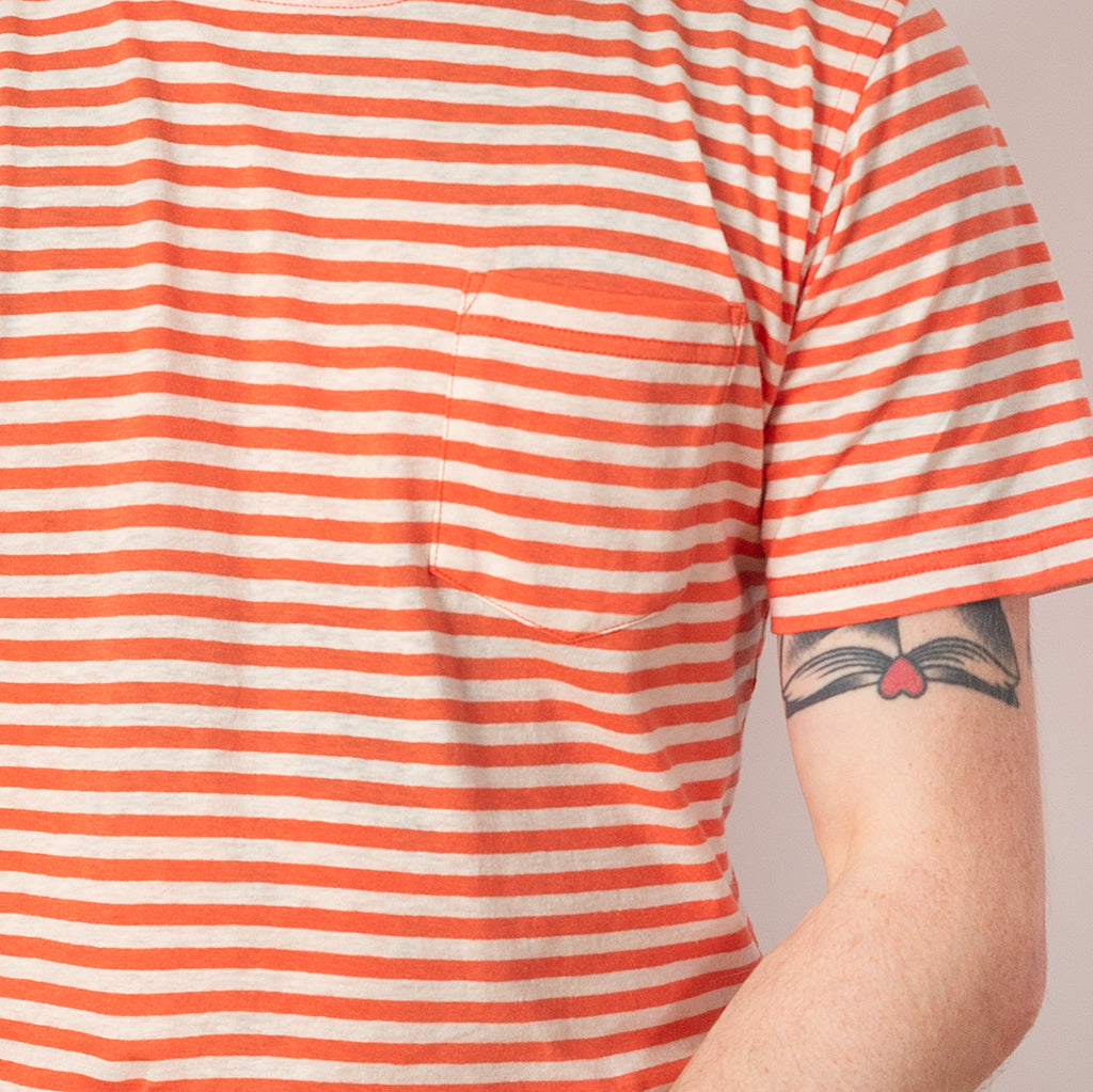 Heritage Striped T-Shirt - Coral/Nature