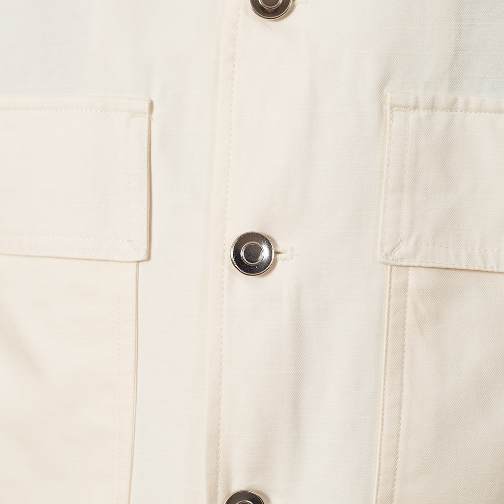 Full Button Linen Jacket - Off White