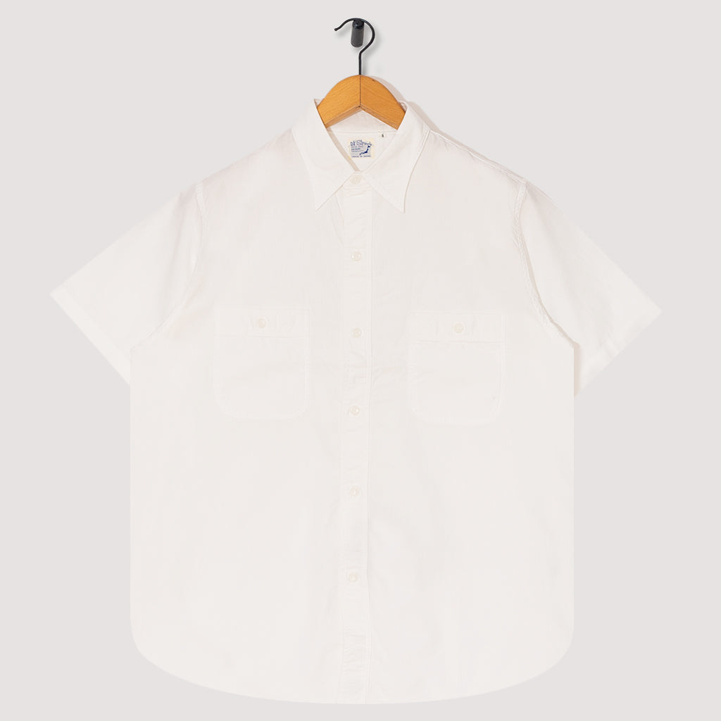 S/S Work Shirt - White Chambray