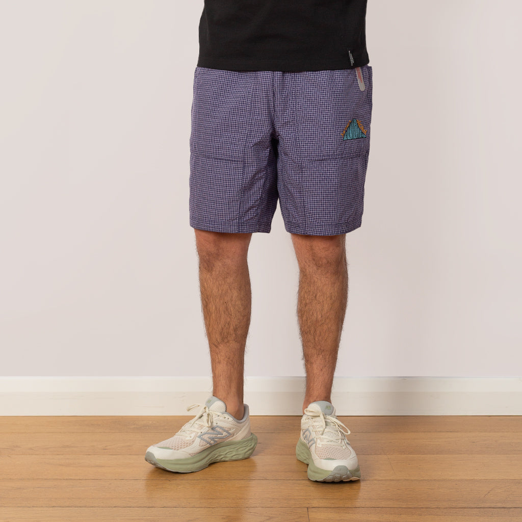 Gridded Ripstop Utility Short - Blueberry