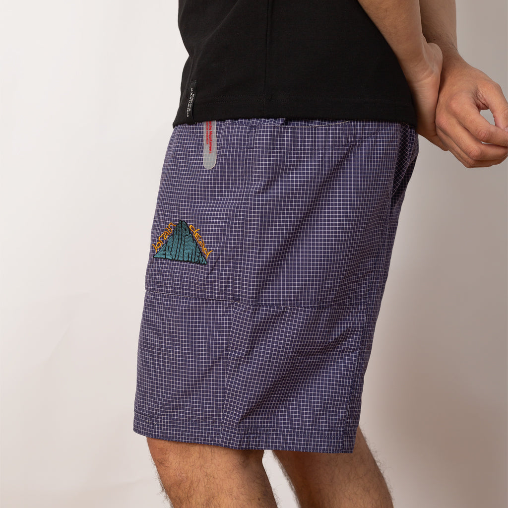 Gridded Ripstop Utility Short - Blueberry
