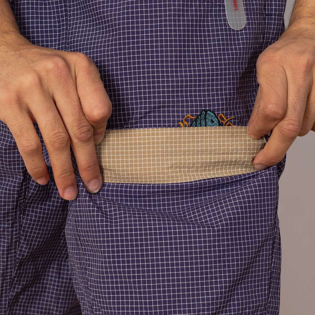 Gridded Ripstop Utility Short - Blueberry