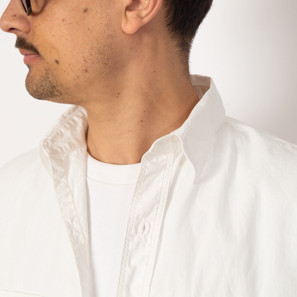 Chambray Work Shirt Wide Fit - White