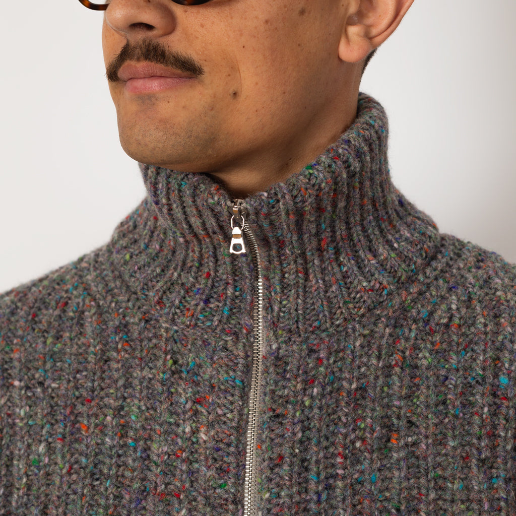 Loose Ends Zip Up Knit - Space