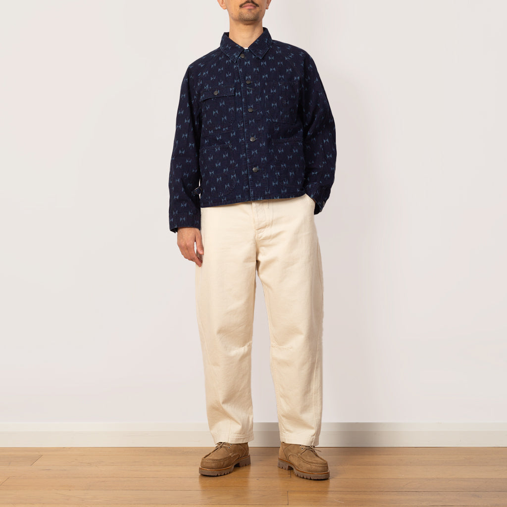 Short Coverall Jacket Printed Kasuri - Papillon