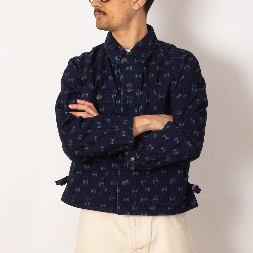 Short Coverall Jacket Printed Kasuri - Papillon