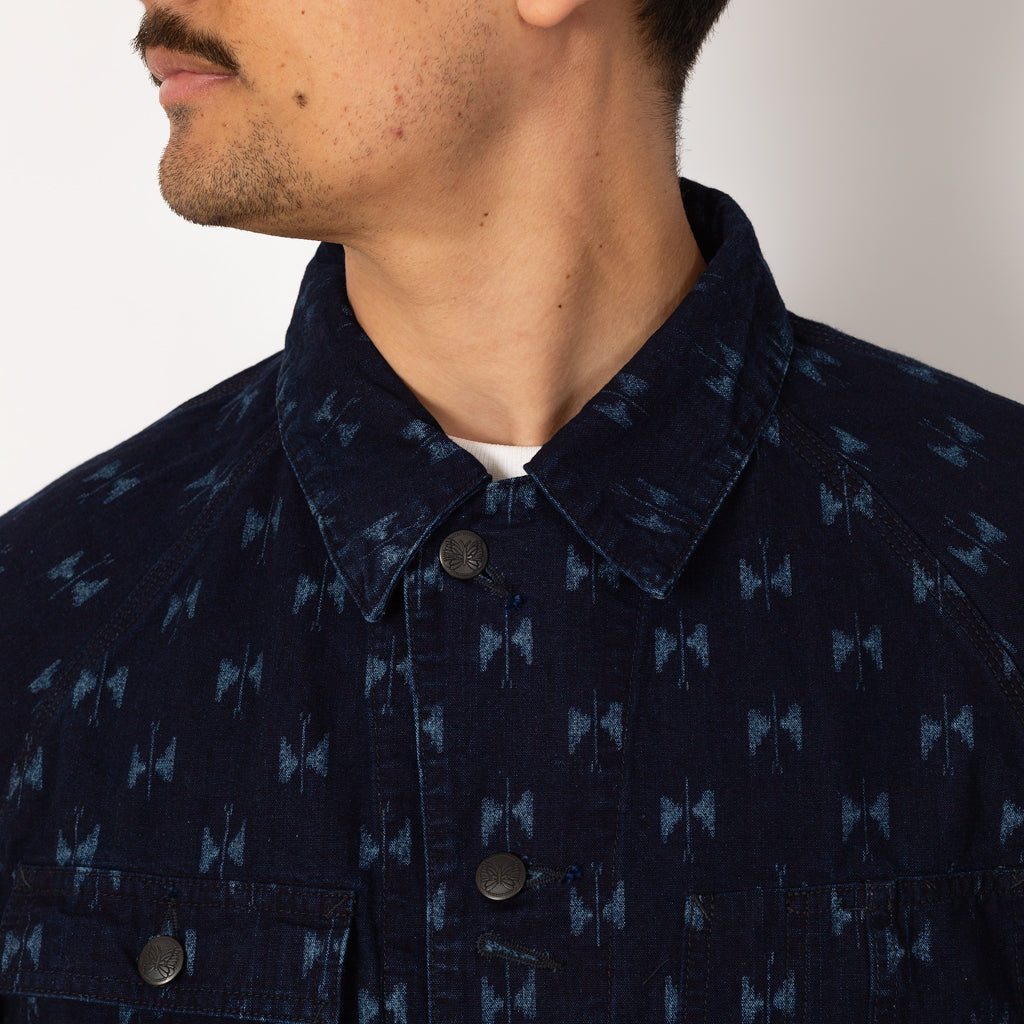 Short Coverall Jacket Printed Kasuri - Papillon