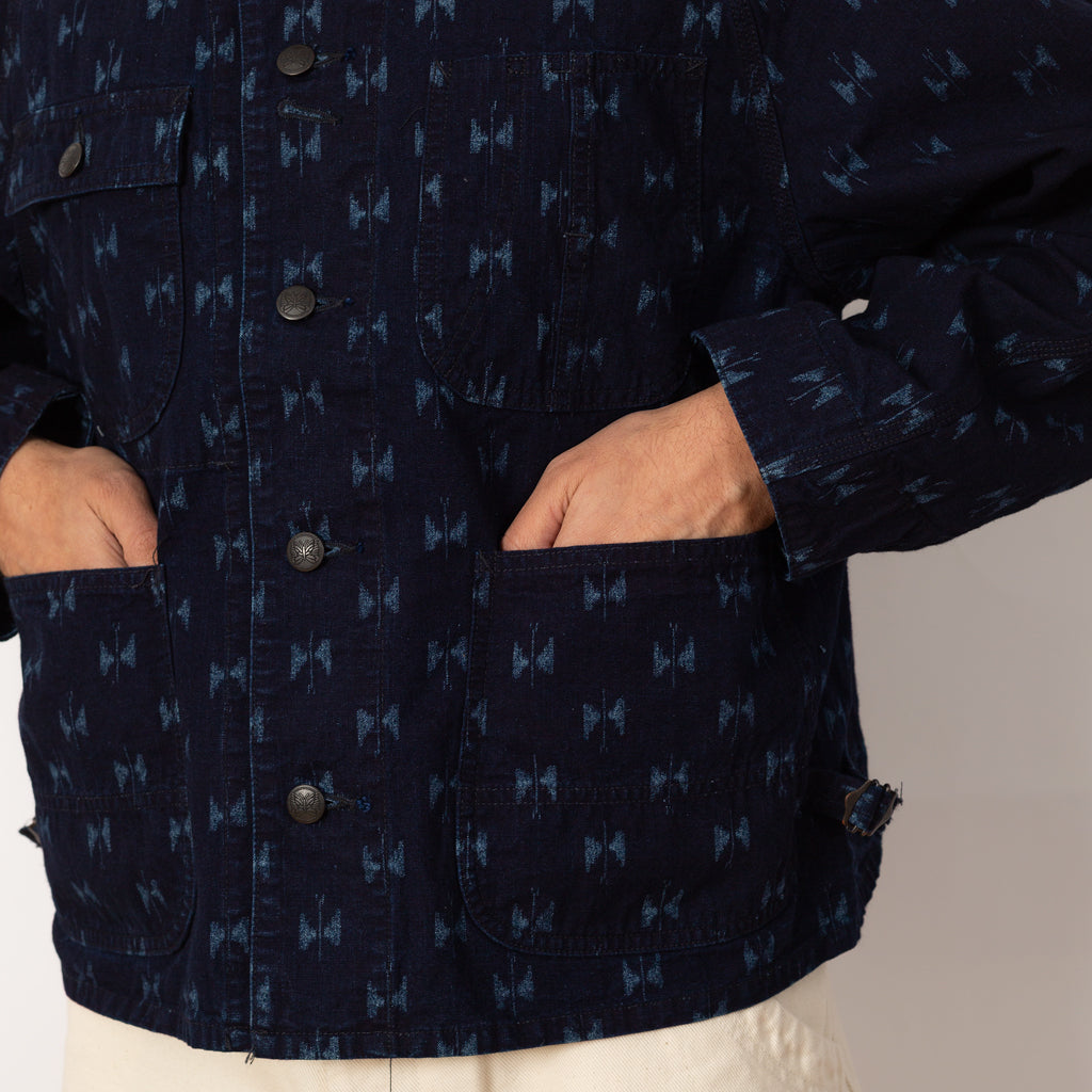 Short Coverall Jacket Printed Kasuri - Papillon
