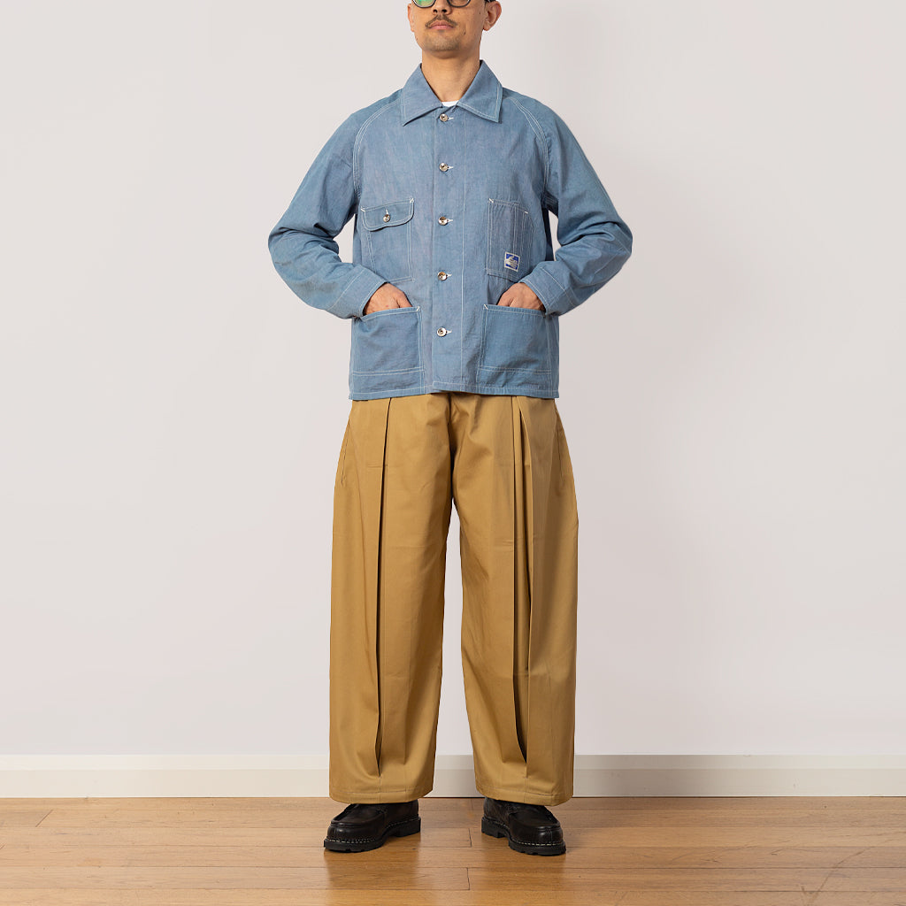 sage nation BOX PLEAT TROUSER SAND