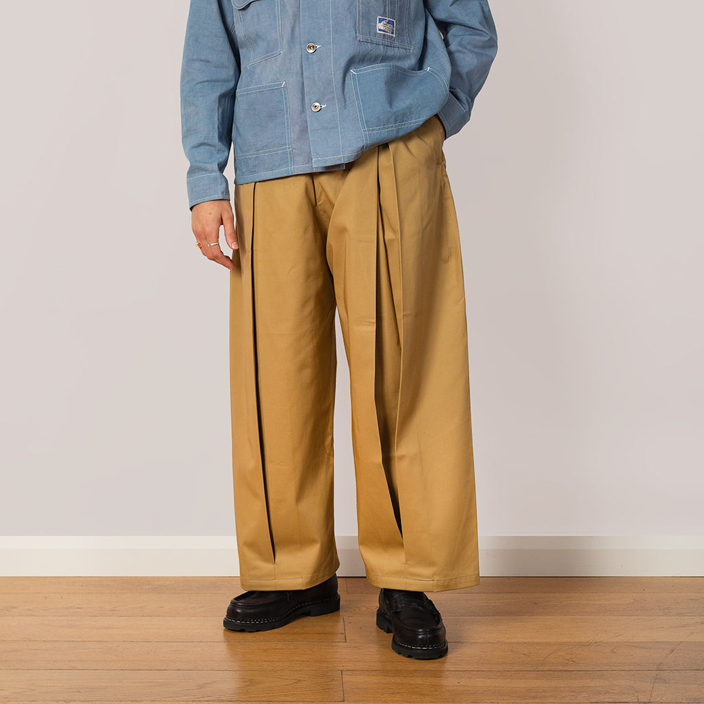 sage nation BOX PLEAT TROUSER SAND