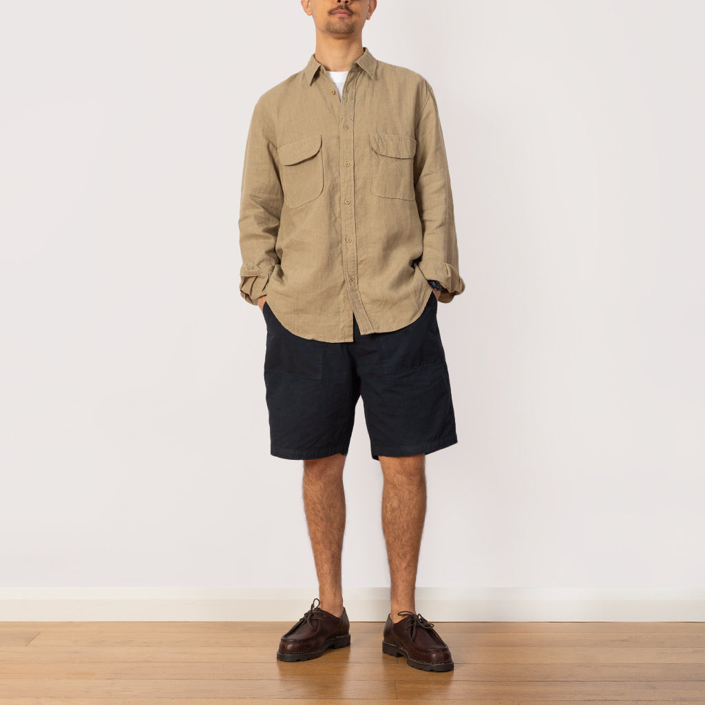 Linen Clip Shirt - Beige