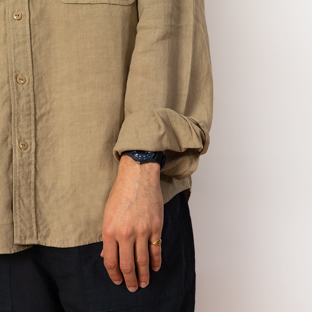 Linen Clip Shirt - Beige