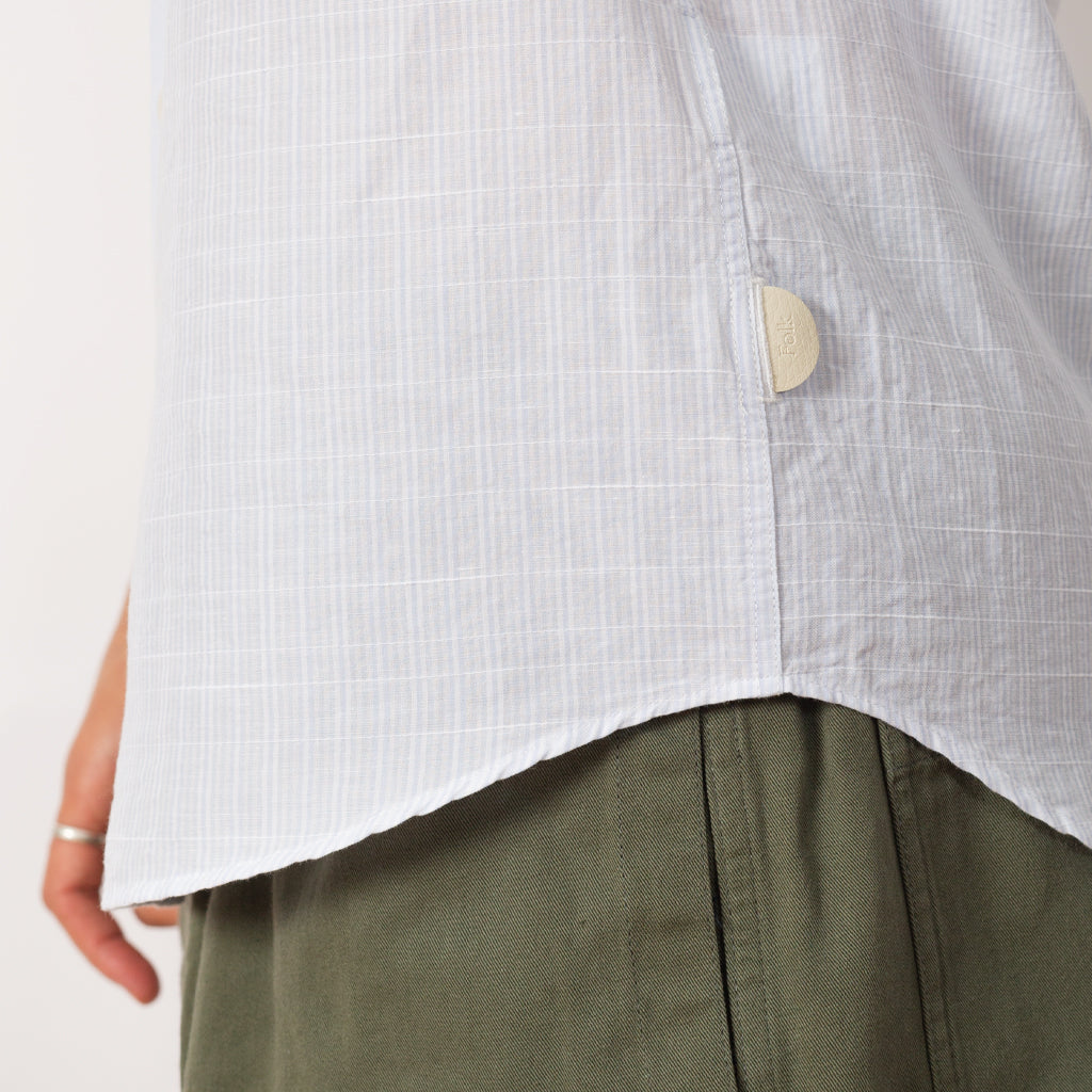 Relaxed Fit Shirt - Blue Microstripe