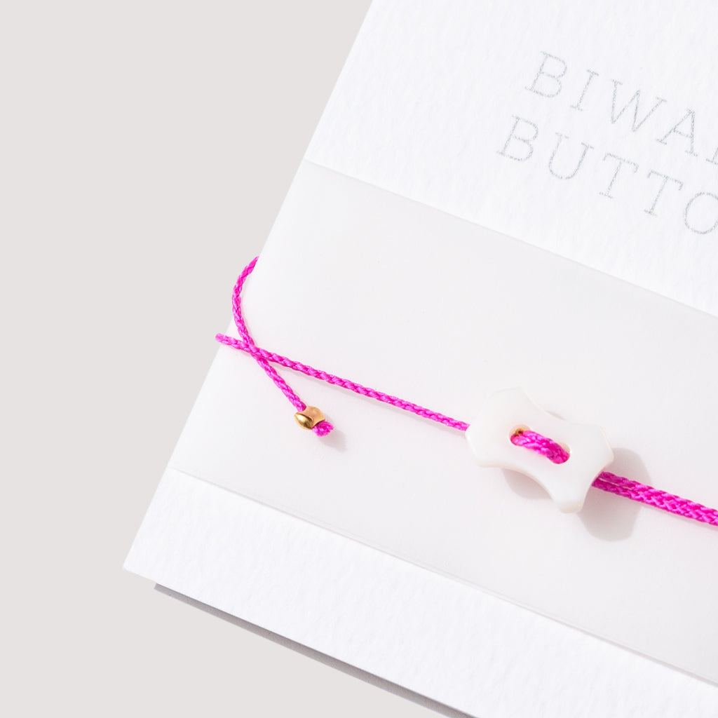 Jinbo Pearl x Beams Japan Rhombus Button Bracelet - Pink