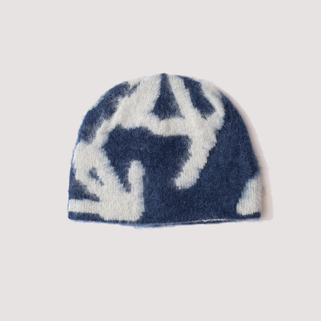 Mohair Burly Running Man Beanie - Midnight