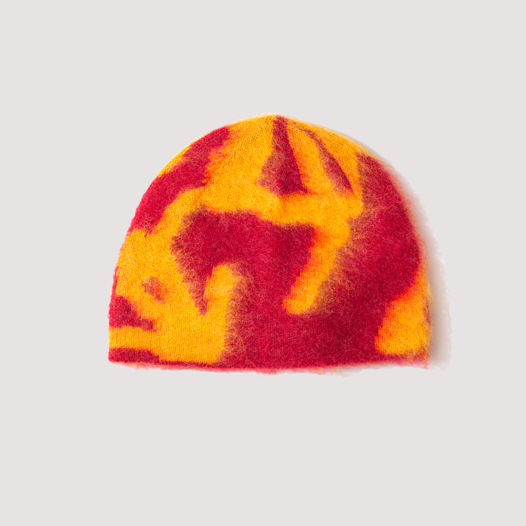 Mohair Burly Running Man Beanie - Burnt Orange