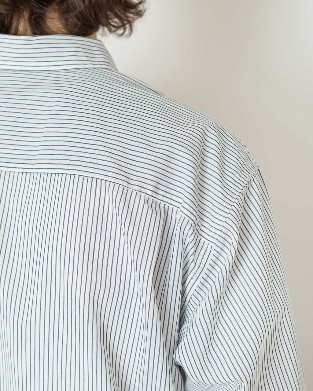 Work Shirt - White/Navy Blue Stripe