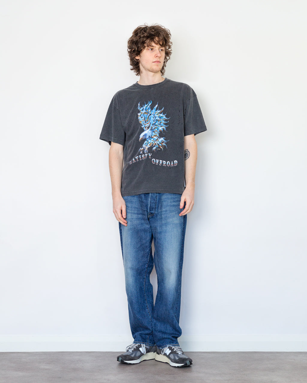 Eagle Moth-Tech T-Shirt - Aged Black
