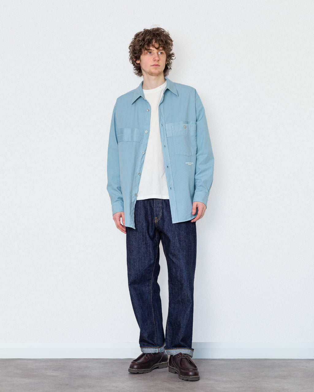 Overshirt - V004A Dust Blue | Stone Island Marina | Peggs & son.