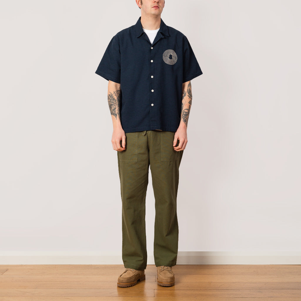 Relaxed Soft Collar Shirt - Navy