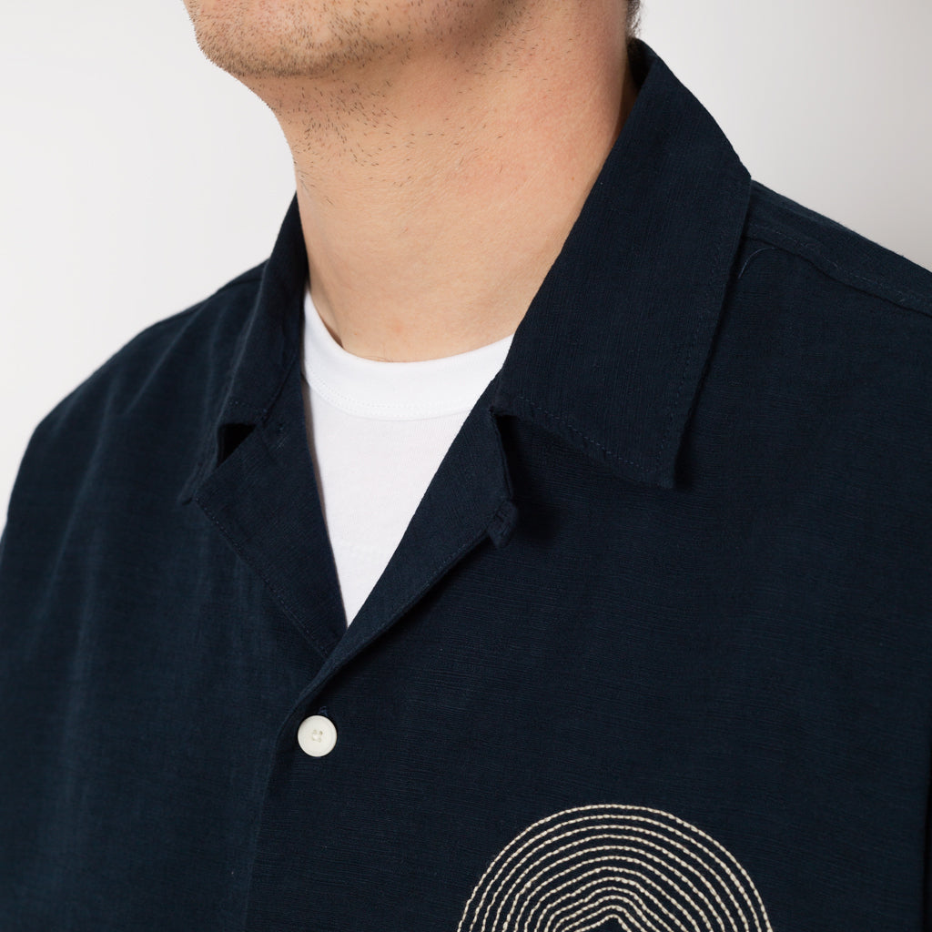 Relaxed Soft Collar Shirt - Navy