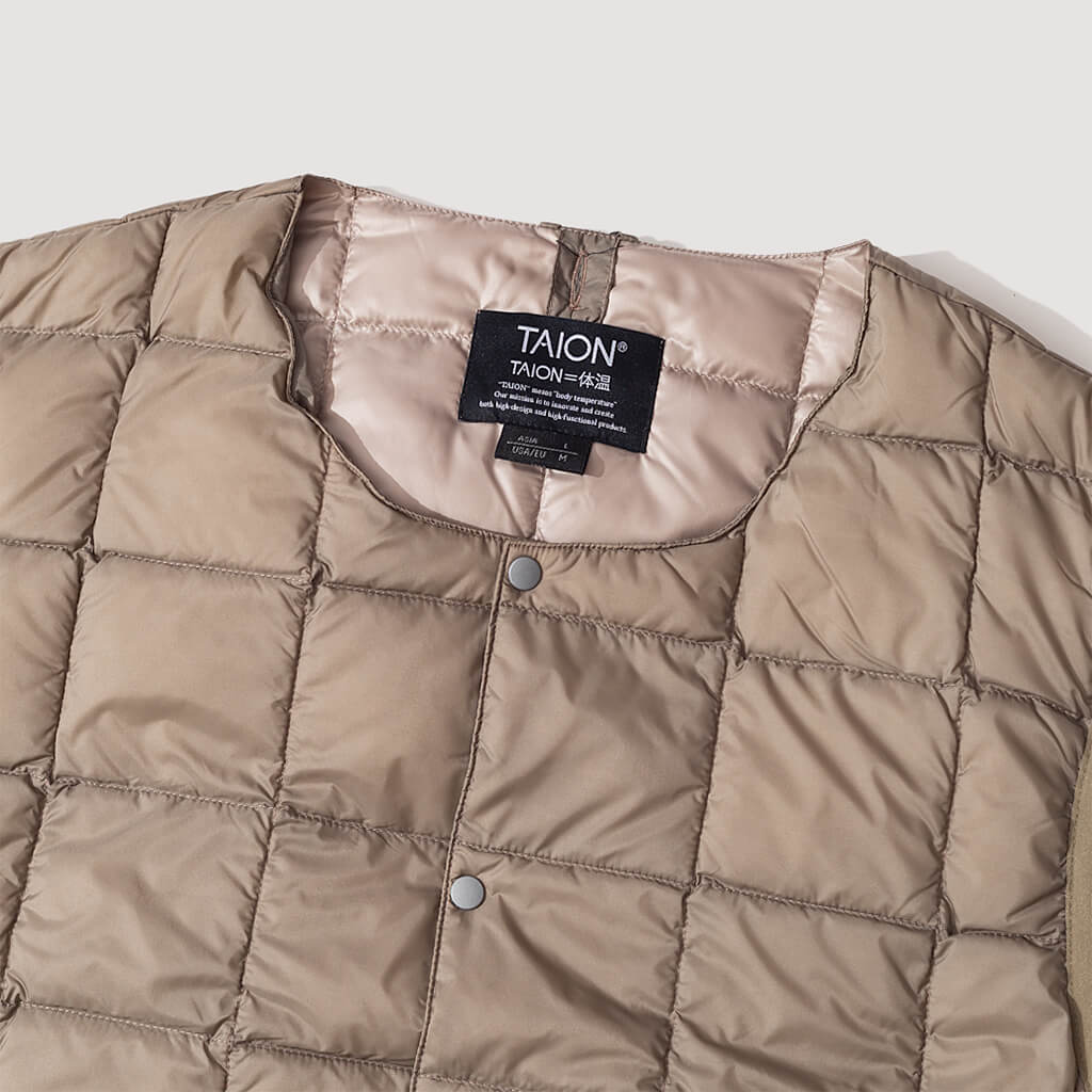 Crew Neck Vest - Khaki