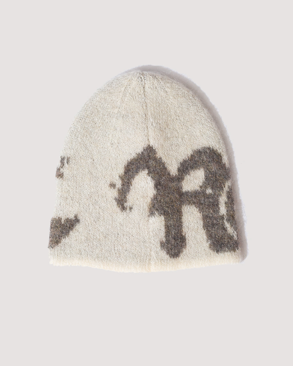 VORTEX Mohair Beanie  - White Grey