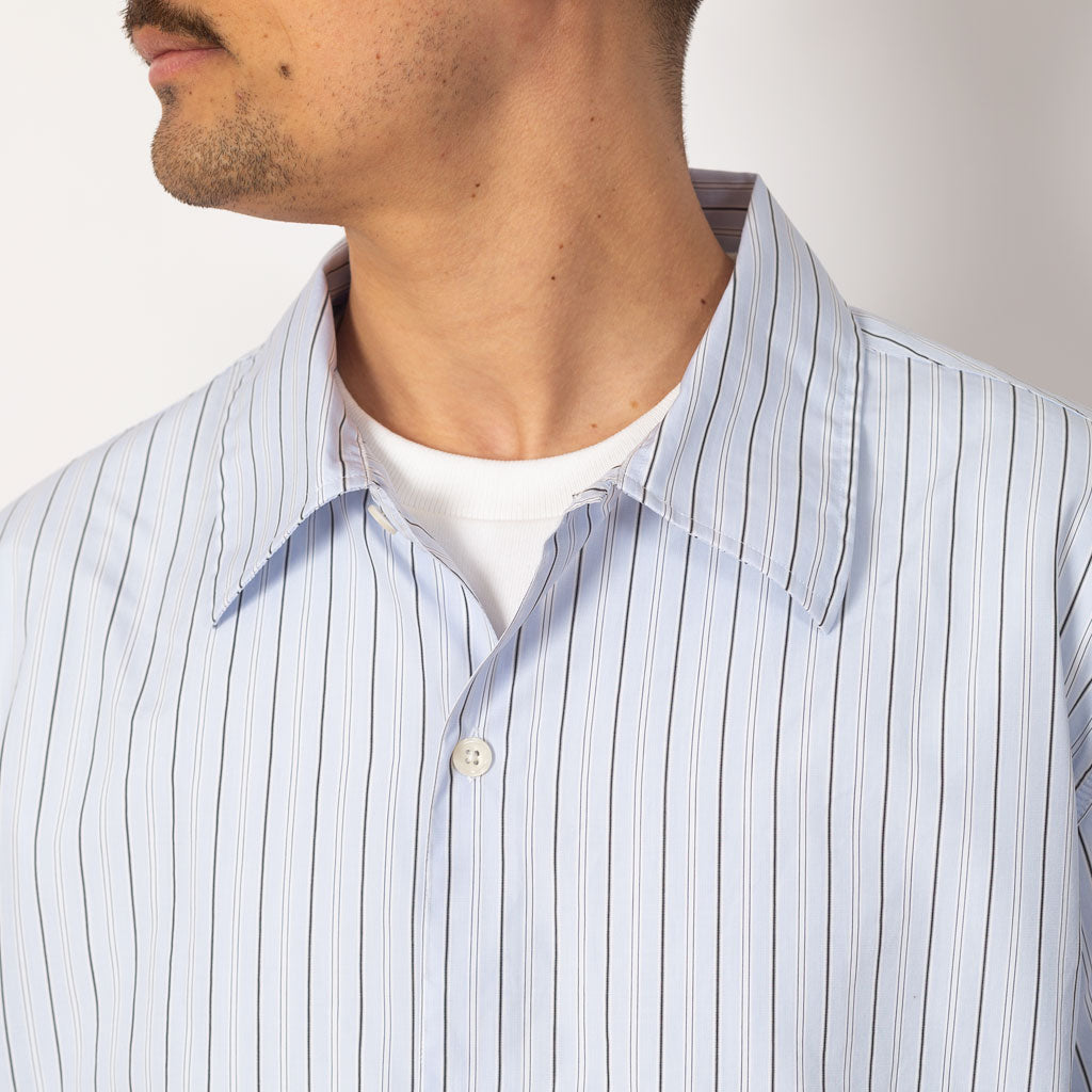 Holiday Shirt - Light Blue Banker Stripe