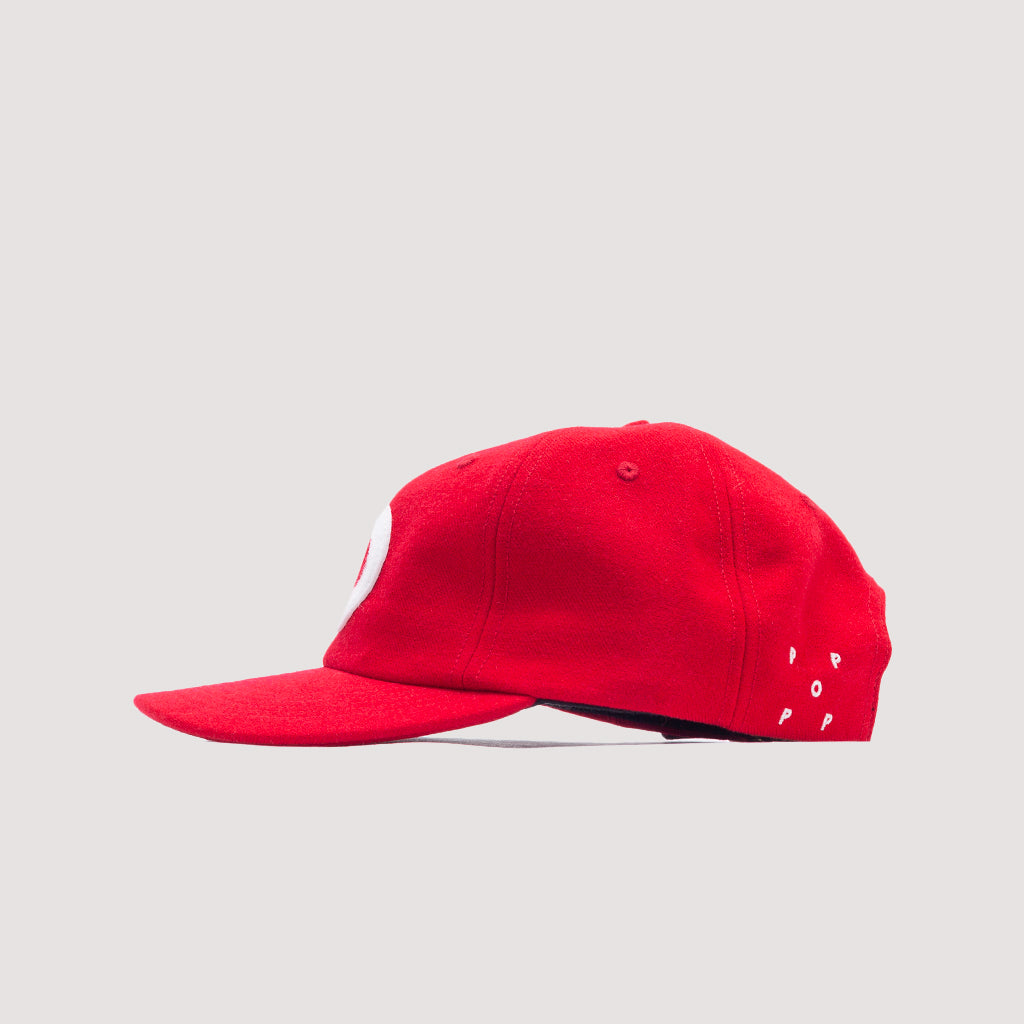 O 6 Panel Cap - Haute Red/White