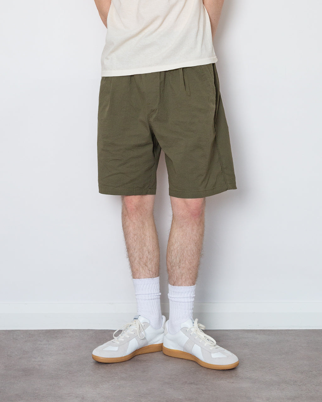 Relaxed Assembly Short - Dark Olive Seersucker
