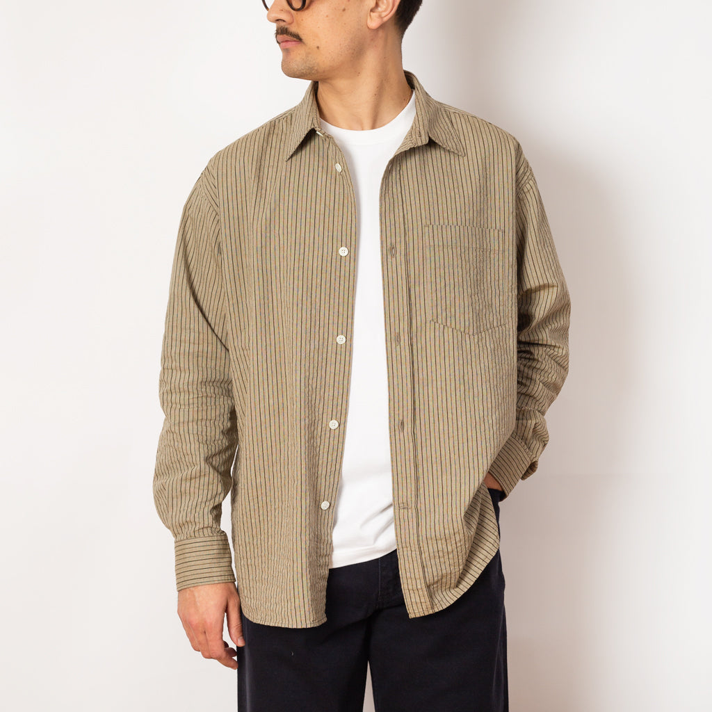 Mo Oversized Stripe Shirt - Clay