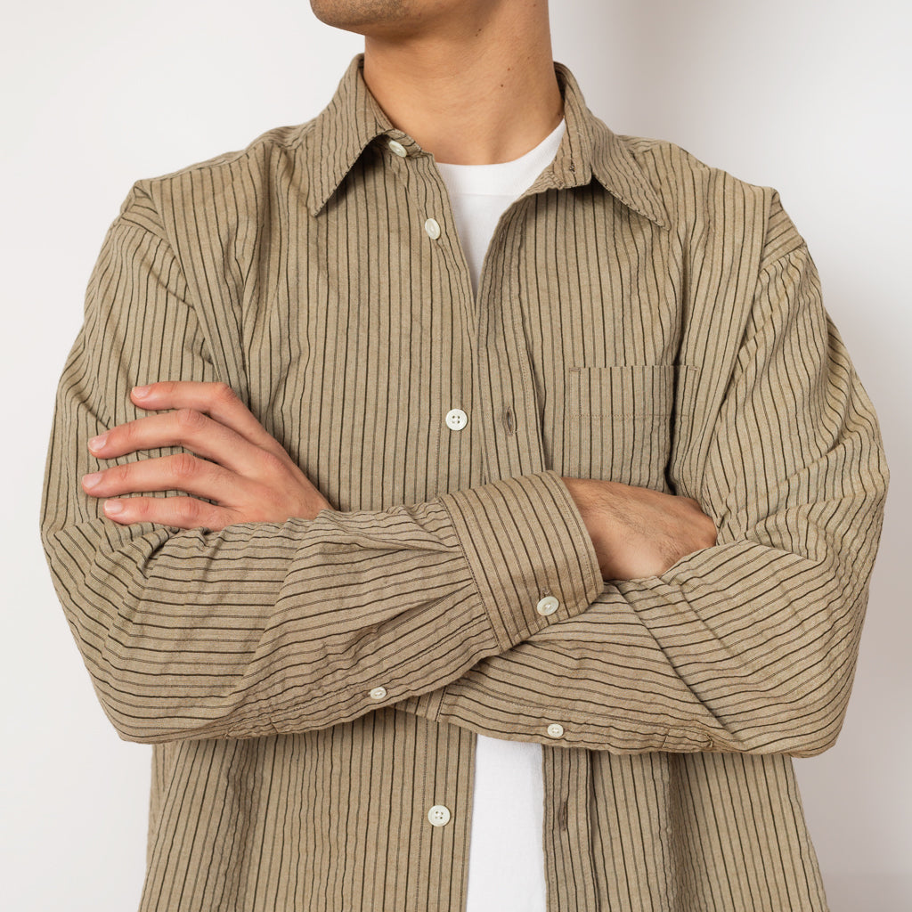 Mo Oversized Stripe Shirt - Clay