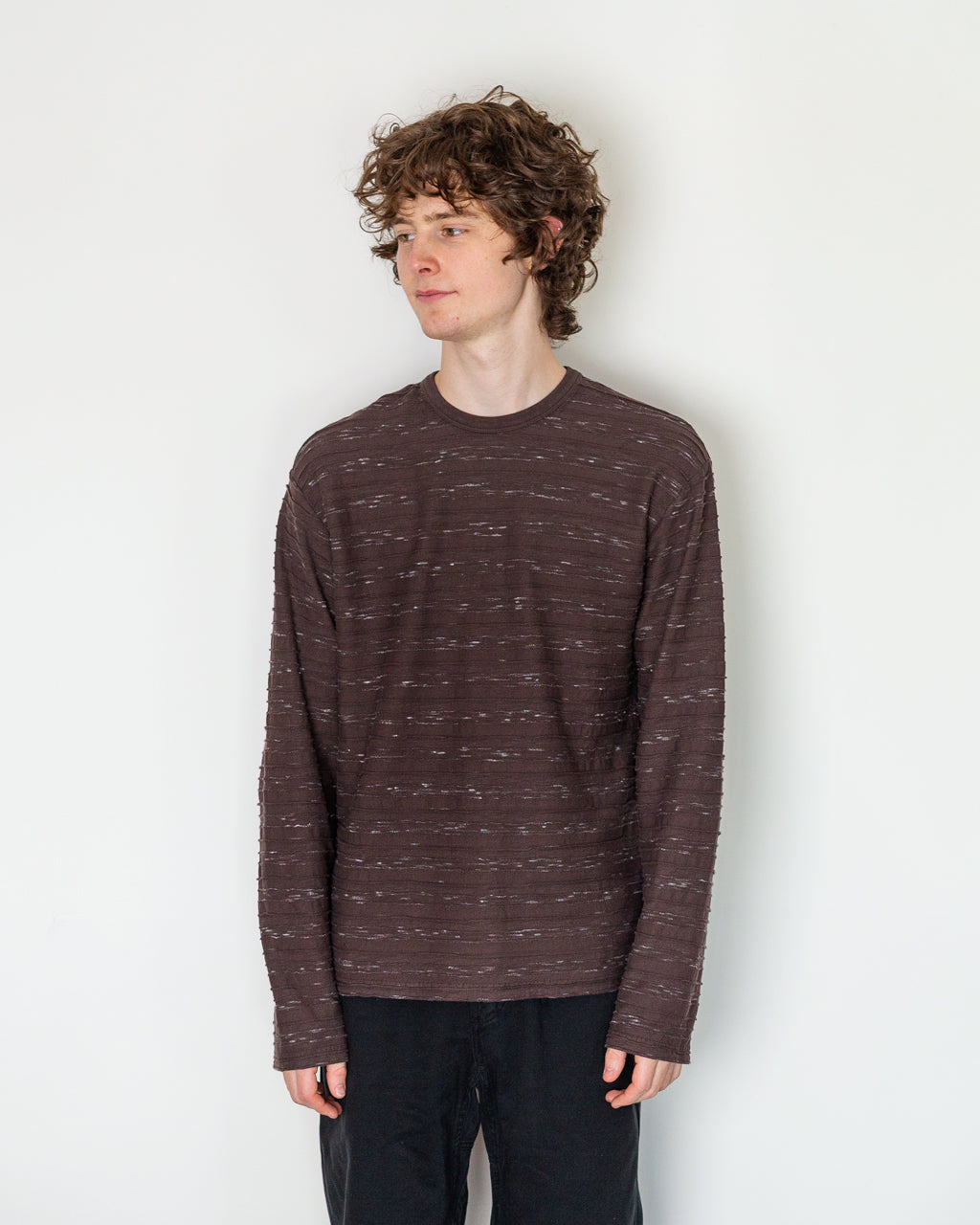 Casey Stripe L/S T-Shirt - Brown